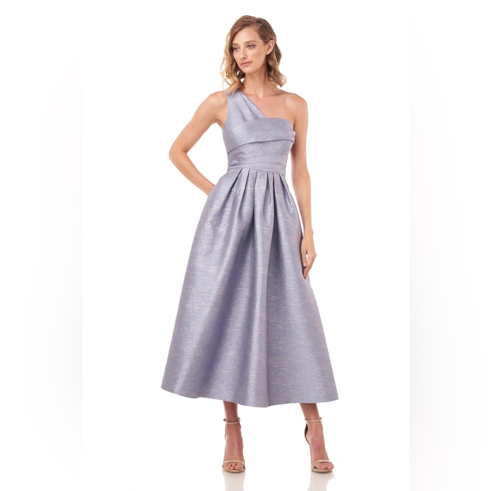 Women’s One-Shoulder Lavender Evening Midi Dress